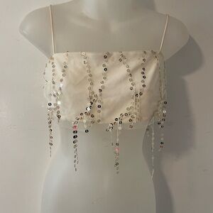 Lucy in the Sky Cream Sequin Camisole